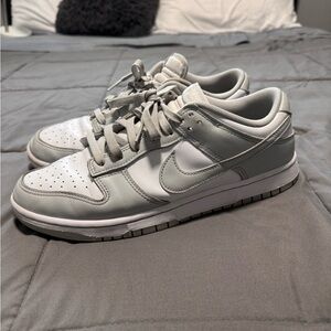 Nike Gray and White retro low dunks